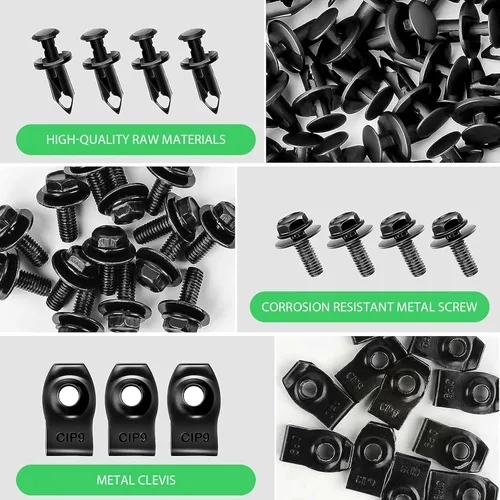 Vista 6 de 35 clips de pernos de protección contra salpicaduras de motor de automóvil, accesorios de metal para parachoques automotriz, reemplazo universal