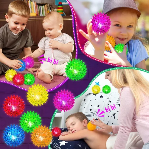 Vista 5 de Pelotas sensoriales iluminadas y rebotantes, juguetes sensoriales para niños con autismo, juguetes para 3-4, 5-7, 8-12, regalos para niños y niñas