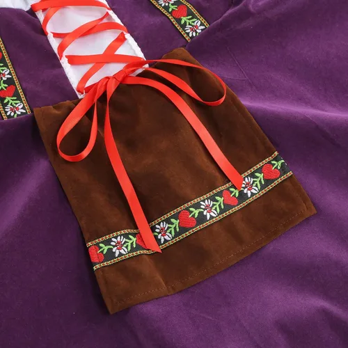 Vista 4 de GRAJTCIN - Disfraz de Oktoberfest para mujer, vestido bávaro alemán de terciopelo para carnaval de Halloween