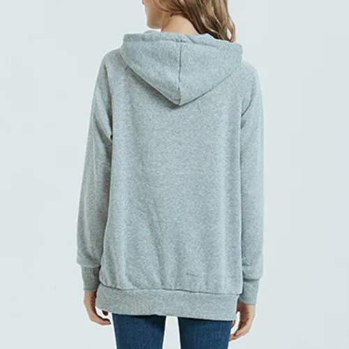Vista 6 de Sudadera con capucha grande para mujer, con bolsillo grande, para gatos y perros