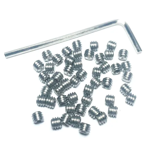 Vista 9 de Juego de 50 tornillos de fijación 8-32 x 1/2 pulgada de acero inoxidable 304 con cabeza Allen hexagonal y cavidad hexagonal, con llave Allen