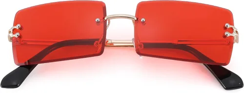 Vista 123 de Gafas de sol rectangulares para hombres/mujeres, gafas de sol pequeñas sin montura cuadrada