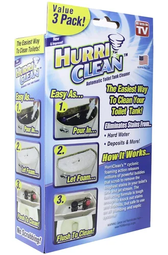 Vista 4 de Hurriclean - HC-MO48 Deluxe 3-Pack nuevo y mejorado limpiador automático de tanque de inodoro sin fregar