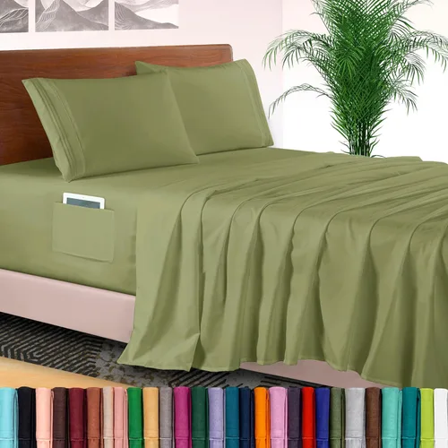 Vista 66 de Elegant Comfort - Juego de sábanas de lujo de 4 piezas - Ropa de cama de lujo de 1500 hilos, calidad de hotel prémium, microfibra, resistente a
