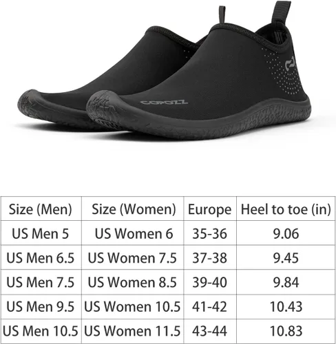 Vista 2 de COPOZZ Water Shoes for Women Men, Quick-Dry Barefoot Slip-on Aqua Socks Shoes for Swim Surf Boat Yoga Exercise for Beach Pool River Park Accessories