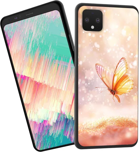 Vista 122 de Funda delgada para Google Pixel 4 XL, funda delgada de silicona de TPU suave a prueba de golpes para Google Pixel 4 XL, cruz negra