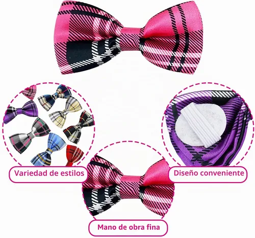 Vista 3 de PET SHOW Paquete de 8 pajaritas a cuadros para perros pequeños