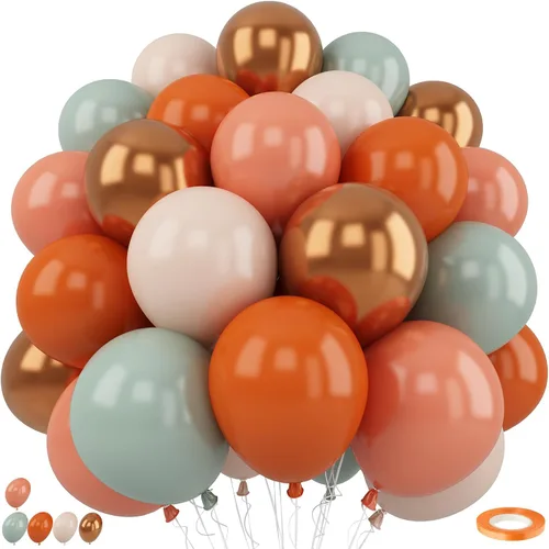 Vista 25 de Globos Negros y Naranjas de 12 Pulgadas, Globos de Confeti Negro Naranja Plateado, Globos de Halloween Trick or Treat para Niños y Hombres