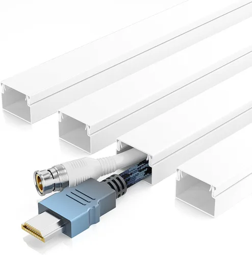 Vista 11 de Delamu Kit de cubierta de cable autoadhesivo de 100 pulgadas para TV montado en la pared, ocultador de cables pintable, sistema de gestión de cables