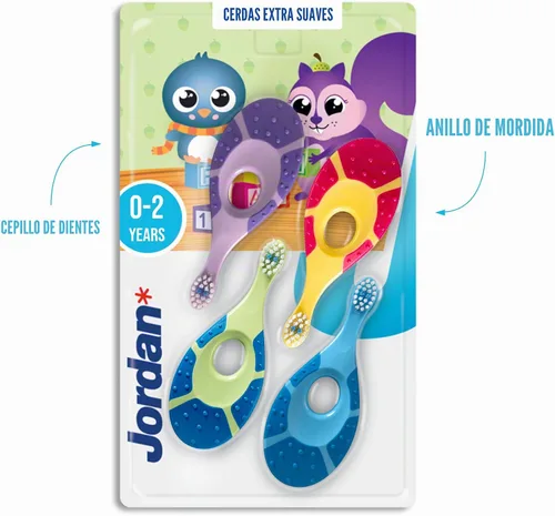 Vista 8 de Cepillo dental para bebés de 0 a 2 años Jordan Step 1, cerdas suaves, sin BPA (4 unidades)