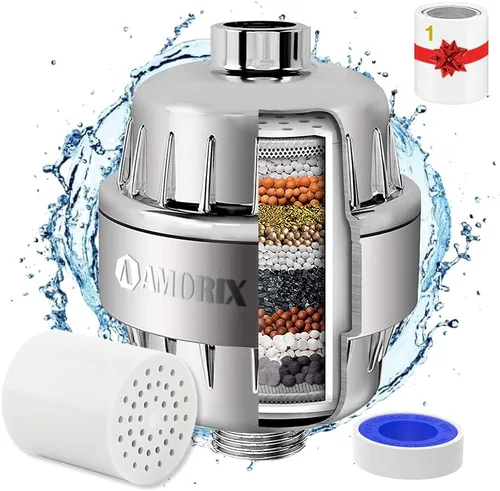 Vista 9 de Filtro de ducha de 15 etapas para agua dura, filtro de ducha de alto rendimiento que reduce la piel seca, picazón en el cuero cabelludo, mejora