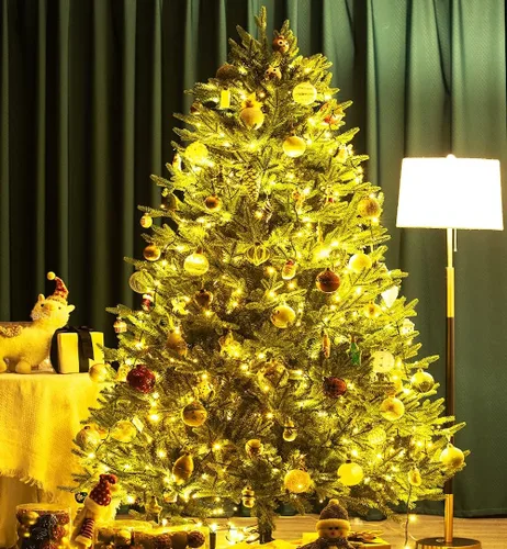 Vista 2 de MASHANG Luces de Navidad – Cadena de luces a pilas, 50 luces LED, miniluces, 8 modos, cable verde, mini juego de luces con temporizador para árbol