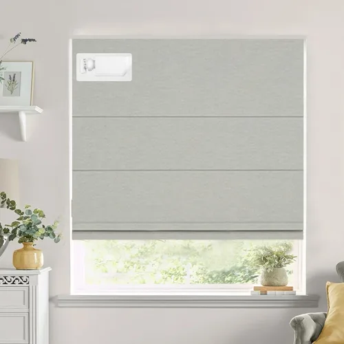 Vista 12 de Changshade Persianas romanas sin cordón para ventanas, sin herramientas, persianas romanas de tamaño personalizado, filtro de luz, persianas Beige