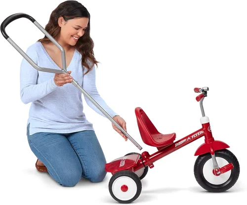 Vista 7 de Radio Flyer Deluxe Steer & Stroll Trike, Sencillo, rojo, Rojo