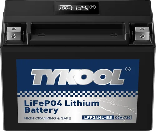 Vista 17 de TYKOOL YTZ5S - Batería de litio para motocicleta, 12,8 V, 3 Ah, 180 CCA LiFePO4, batería para deportes de motor para ATV, UTV, motos de nieve, moto