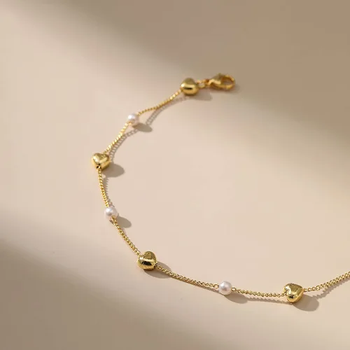 Vista 63 de Delicadas pulseras de oro para mujer, chapado en oro 18, ajustable, mal de ojo, mariposa, cuentas, perla, corazón, turquesa, hecha a mano para mujer