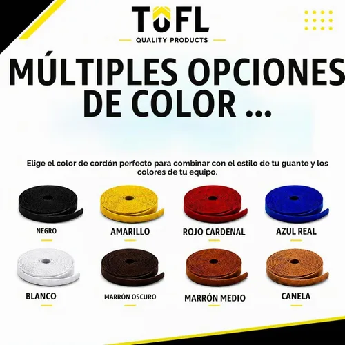 Vista 7 de TOFL 72" Baseball Glove Lace Strips - Flat Shaped Cowhide Leather Lacing for Gloves, Mitts & DIY Repair