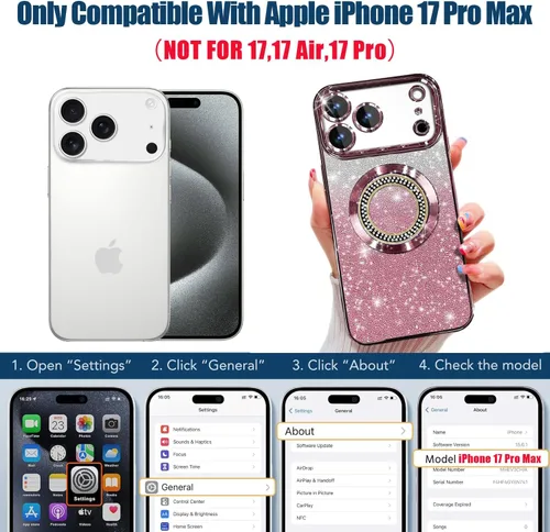 Vista 97 de Misscase Funda magnética con purpurina para iPhone 11 compatible con MagSafe, protección completa, delgada, a prueba de golpes, antiarañazos