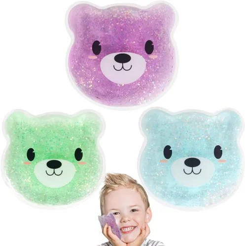 Vista 8 de Paquetes de hielo para niños para golpes - Paquete de 3 lindos paquetes de hielo de gel de dinosaurio reutilizables para lesiones, golpes