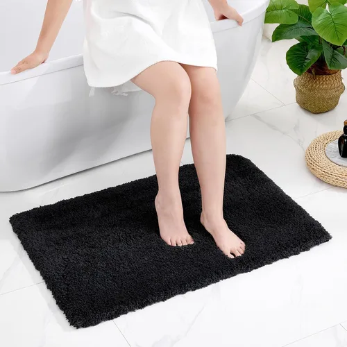Vista 47 de Disolla - Alfombra antideslizante pequeña y esponjosa para el suelo del baño, lavable, afelpada, para ducha, absorbente, color beige, 17 x 24