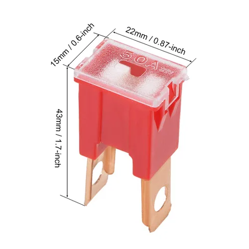 Vista 2 de uxcell Tridge Fusible 32V 50A Macho Terminal Blade J Caja de Caso para Camión