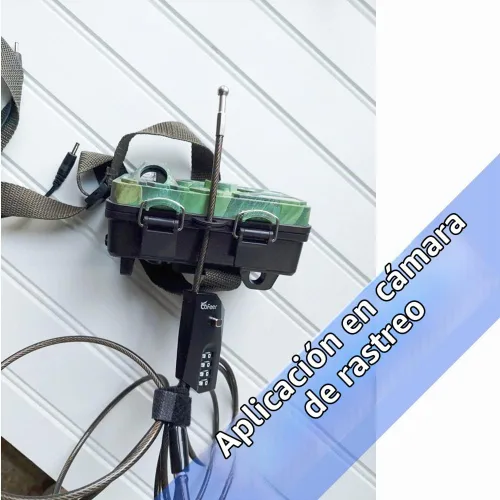 Vista 2 de Cerradura de cable de combinación de 4 dígitos, bloqueo de cable de acero recubierto de PVC de 70 pulgadas con cuerpo de aleación de zinc, 10,000