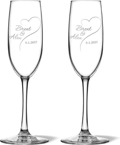 Vista 14 de Copas de champán personalizadas para boda, copas de brindis de aniversario, copas de boda, señor y señora, regalo de boda, copas de champán
