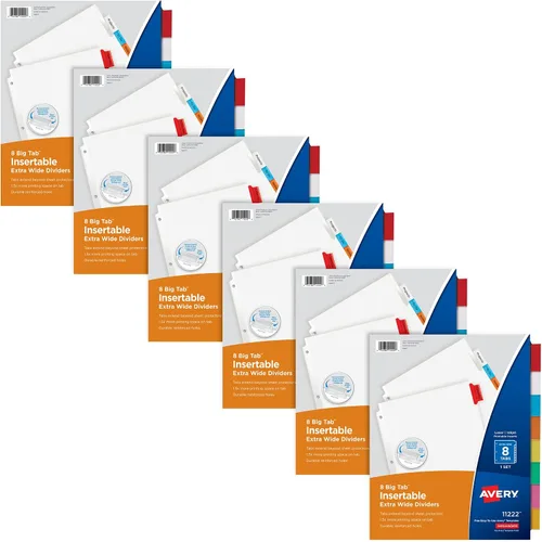 Vista 16 de Avery Separadores Insertables de Solapas Extra Anchas para Carpetas de 3 Anillos, Juego de 5 Solapas, Papel Blanco, Solapas Transparentes, Funciona