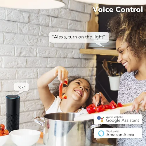 Vista 2 de BN-LINK Interruptor de luz inteligente con función de temporizador, un solo polo, interruptor de pared Wi-Fi de 2.4 GHz, requiere cable neutro