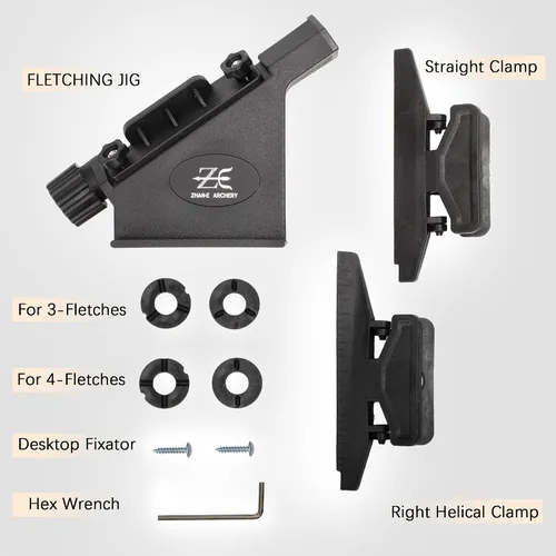 Vista 3 de Arrow Fletching Jig with Straight and Right Helical Clamp, Archery Fletches Stick Tool for DIY Shafts Crossbow Bolts