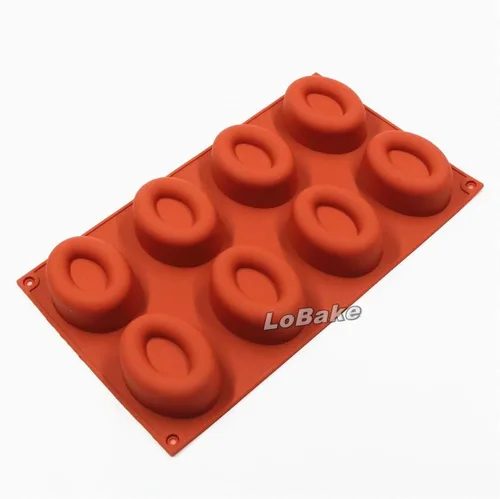 Vista 6 de 8 cavidades ovaladas forma de donut molde de silicona moldes de jabón herramientas de chocolate moldes de fondant moldes de galletas panadería DIY