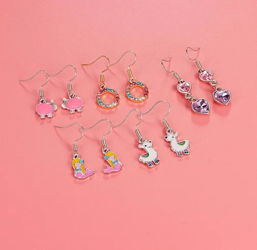 Vista 6 de 243033 Pairs Hypoallergenic Earrings for Girls Sensitive Ears Studs Set - Cute Earrings for Teen Girls - CZ Stud Earrings for Little Girls - Animal