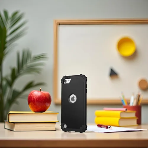 Vista 4 de IDweel Funda para iPod Touch de 7ª generación con 2 protectores de pantalla, híbrida 3 en 1, a prueba de golpes, delgada, resistente, carcasa