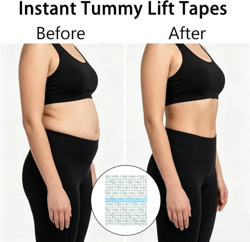 Vista 5 de 30Pcs Tummy Tuck Tape Thigh Lift Tape for Loose Skin Apron Belly Flat Stomach Belly Tapes Clear No-Pinch Adhesive Strips Sweatproof and All-Day Wear