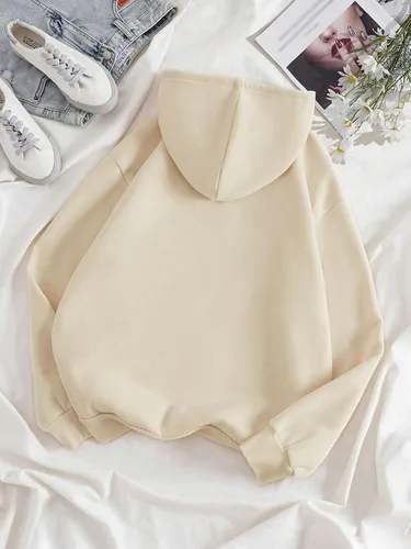 Vista 2 de SHENHE Sudadera térmica con estampado de letras gráficas para mujer, sudadera con capucha y bolsillo