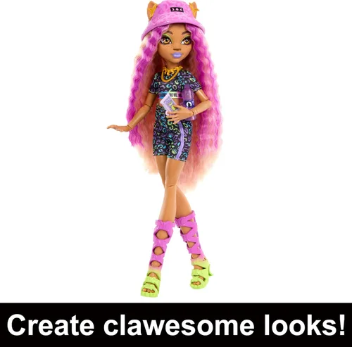 Vista 4 de Monster High Skulltimate Secrets - Juego de accesorios de muñeca y ropa, Lobo Clawdeen con vestidor y más de 19 sorpresas