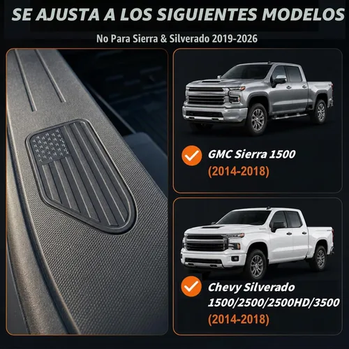 Vista 2 de Bed Rail Stake Pocket Covers for 2014-2018 Chevy Silverado/GMC Sierra