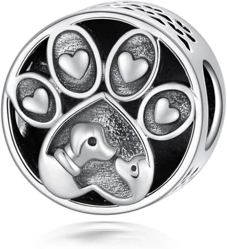 Vista 3 de Abalorio personalizado para perro, gato, abeja, unicornio, plata de ley 925, compatible con pulsera Pandora