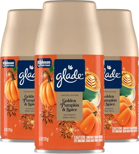 Vista 9 de Glade Recambios automáticos en aerosol, ambientador, calabaza dorada y especias, 2 x 6.2 onzas