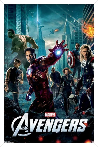 Vista 13 de Marvel Avengers: Póster de pared de una hoja, 22.4 pulgadas de largo x 14.7 pulgadas de ancho, versión enmarcada de madera de granero
