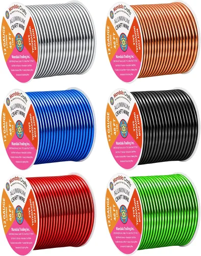 Vista 228 de Mandala Crafts - Alambre de aluminio anodizado de calibre 22 para hacer joyas - 137.2 m de alambre flexible surtido y coloreado - Doble para bonsái