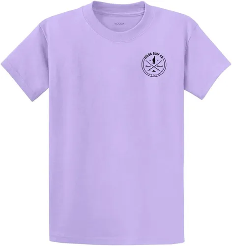 Vista 6 de Koloa Surf - Camisetas de algodón pesado para hombre, tallas grandes y altas Azul acuático/negro buscando diseño de ondas