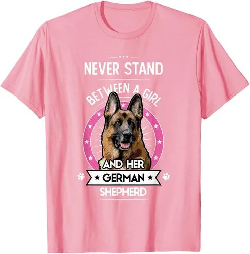 Vista 3 de Never Stand Between A Girl and Her German Shepherd T-Shirt Asphalt Grey
