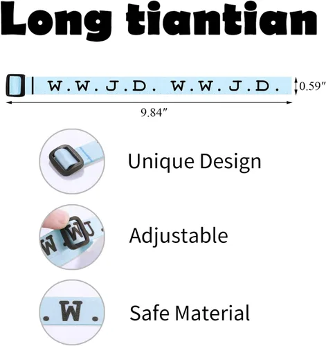 Vista 5 de Long tiantian WWJD - Pulsera con texto en inglés «What Would Jesus Do», pulseras WWJD para mujeres, pulseras W.W.J.D para hombres, joyería