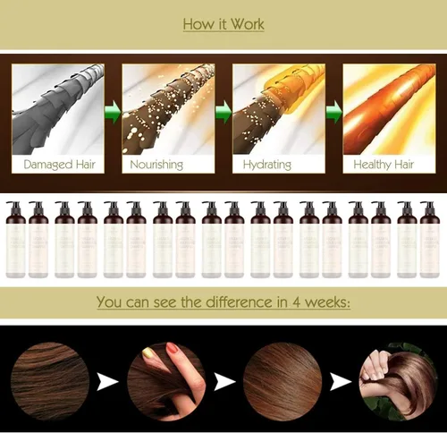 Vista 2 de MagiForet - Acondicionador para cabello y champú, acondicionador de aceite de argán, acondicionador natural para cabello seco y dañado