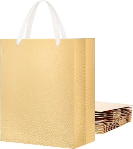 Vista 7 de PACKHOME 10 bolsas de regalo grandes de 14.5 x 5 x 10.5 pulgadas, bolsas de regalo negras de alta calidad con asas para regalar