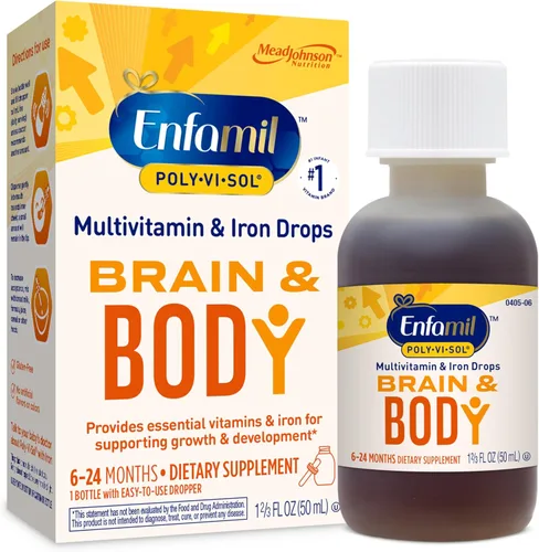 Vista 12 de Enfamil - Vitaminas para prenatales y bebés Poly-Vi-Sol 8 Multivitaminas y suplemento de hierro en gotas para bebés y niños, apoya el crecimiento