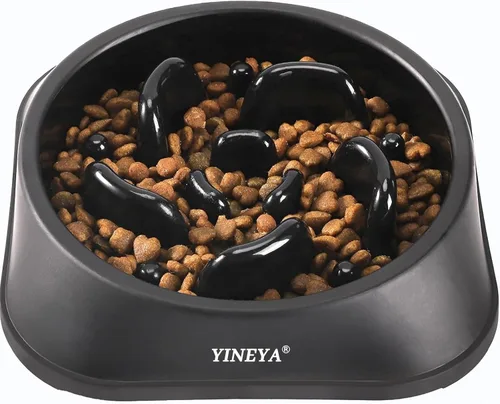 Vista 19 de YINEYA 2 cuencos de alimentación lenta antiasfixia para perros de tamaño pequeño, cuenco de alimentación lenta para gatos, suministros