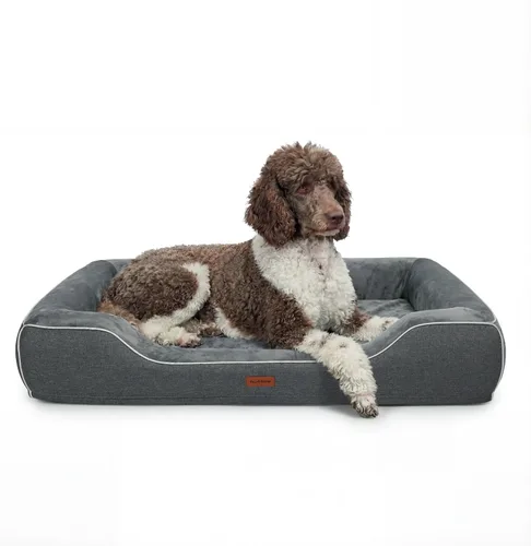 Vista 17 de Cama ortopédica para perros pequeños, sofá de espuma viscoelástica de gel refrescante para mascotas con funda extraíble lavable, cojín de espuma