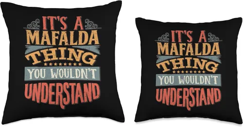 Vista 3 de Mafalda Name Gifts By Vnz Mafalda - Almohada con nombre, 16 x 16 pulgadas, multicolor